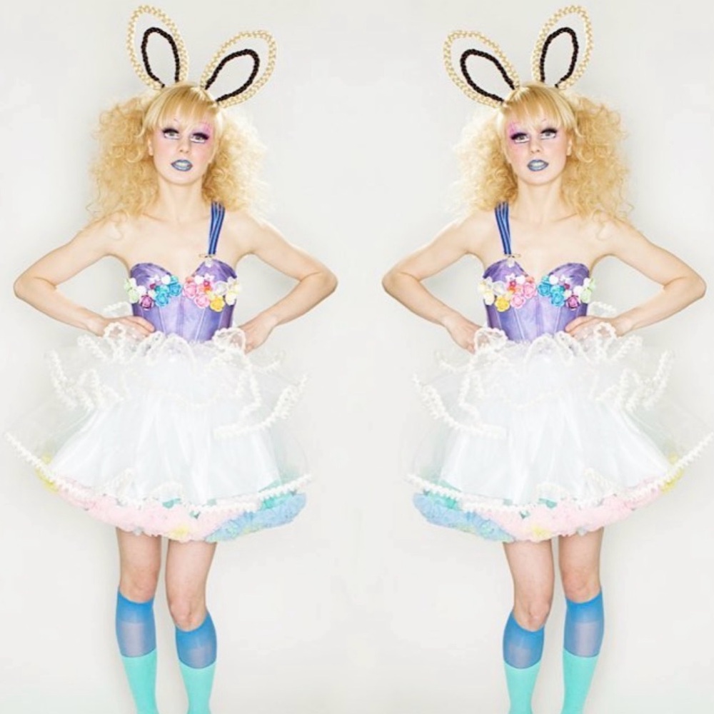 Floral Dance Dress with Bunny Ears